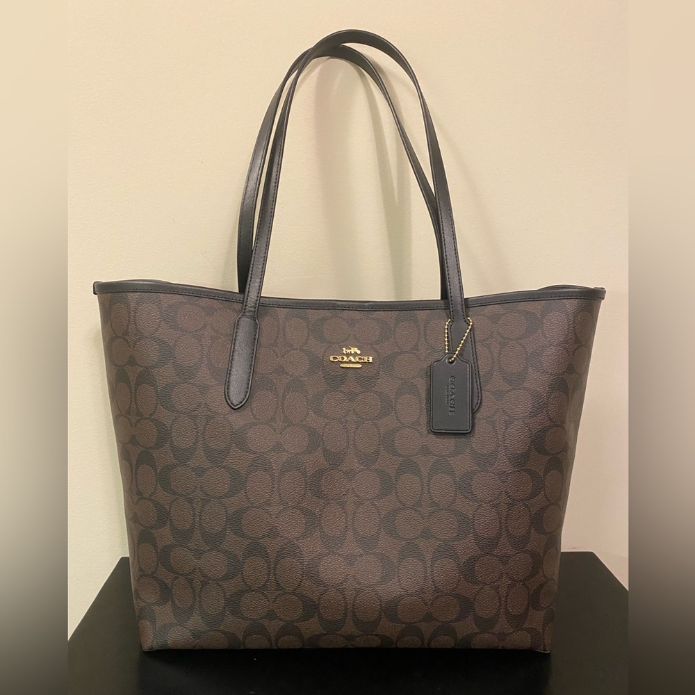 Coach Brown/Black Signature Tote